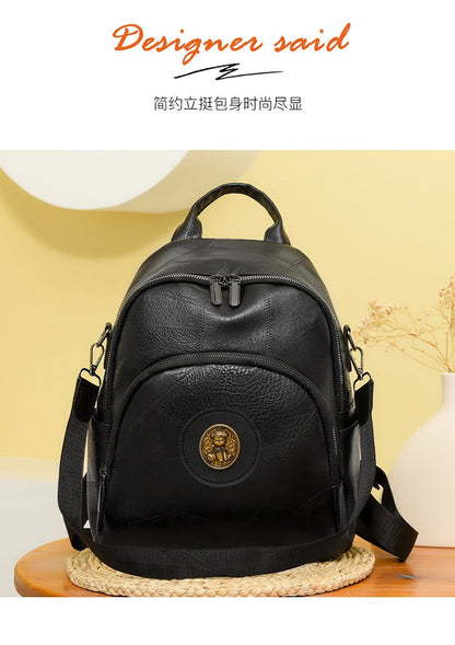 Backpack跨境外贸高级双肩包包女2024新款潮小众质感复古单肩包户外旅行包