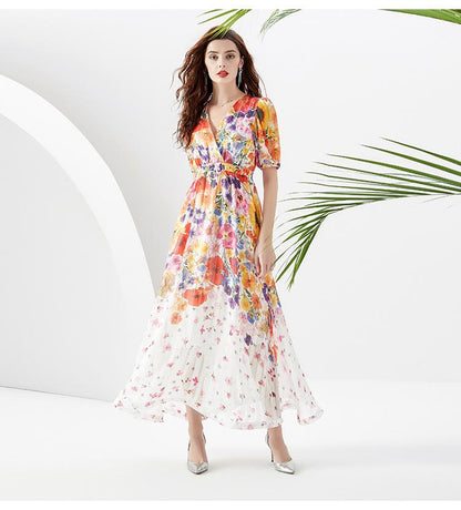 Party Romance with you D1 Painted dress with lantern sleeves