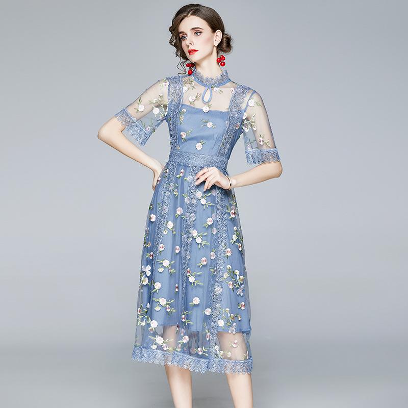 Party Romance with you D1 Embroidered dress