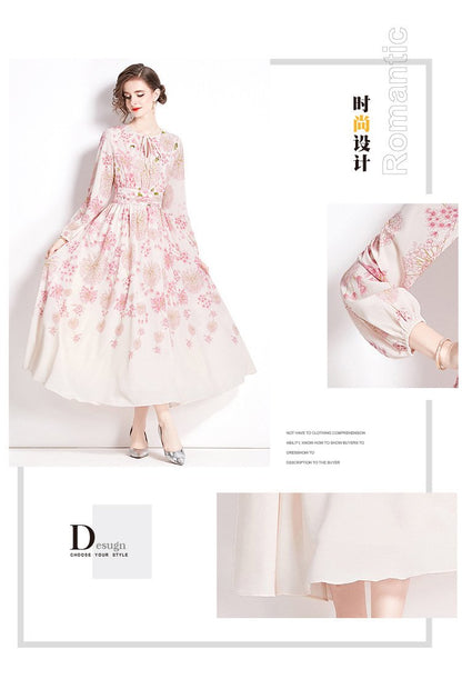 Romance with you D1 Printed long dress