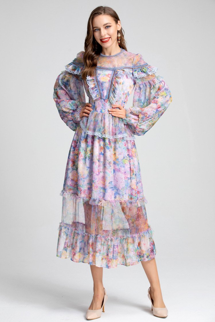 Fairy New Temperament Leisure Printing Perspective Dress