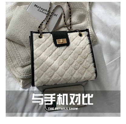 Shopping bag包包女2021新款菱格链条包韩版手提单肩时尚斜挎包包大容量女学生