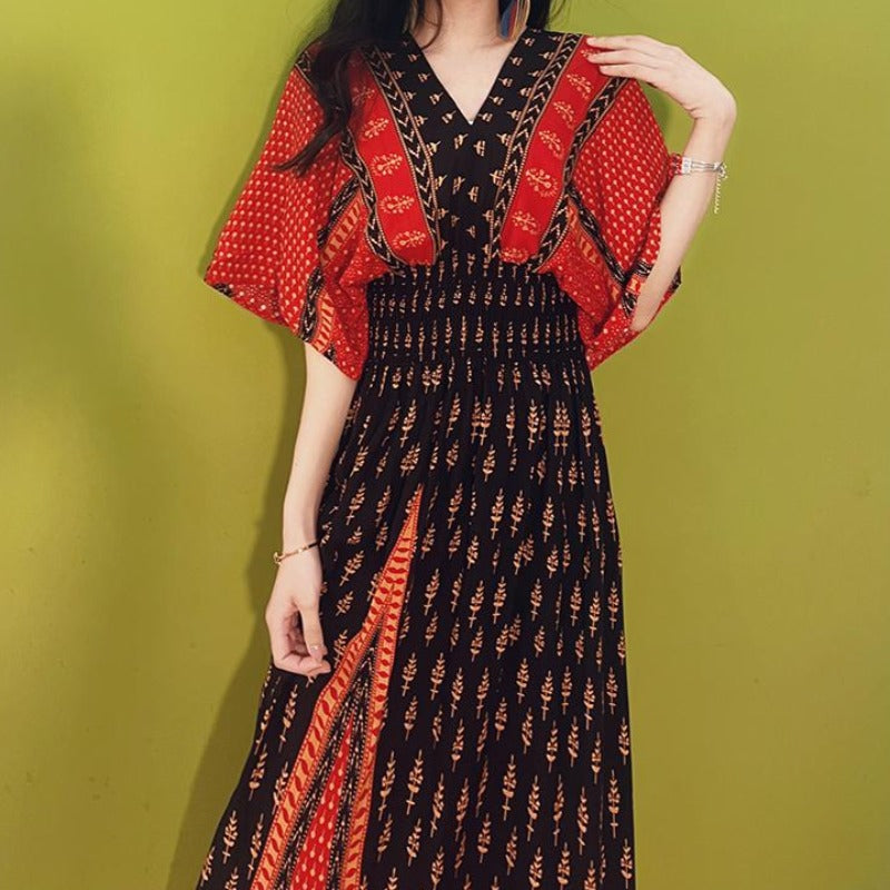 Bohemian Retro Beach Holiday Long Dress