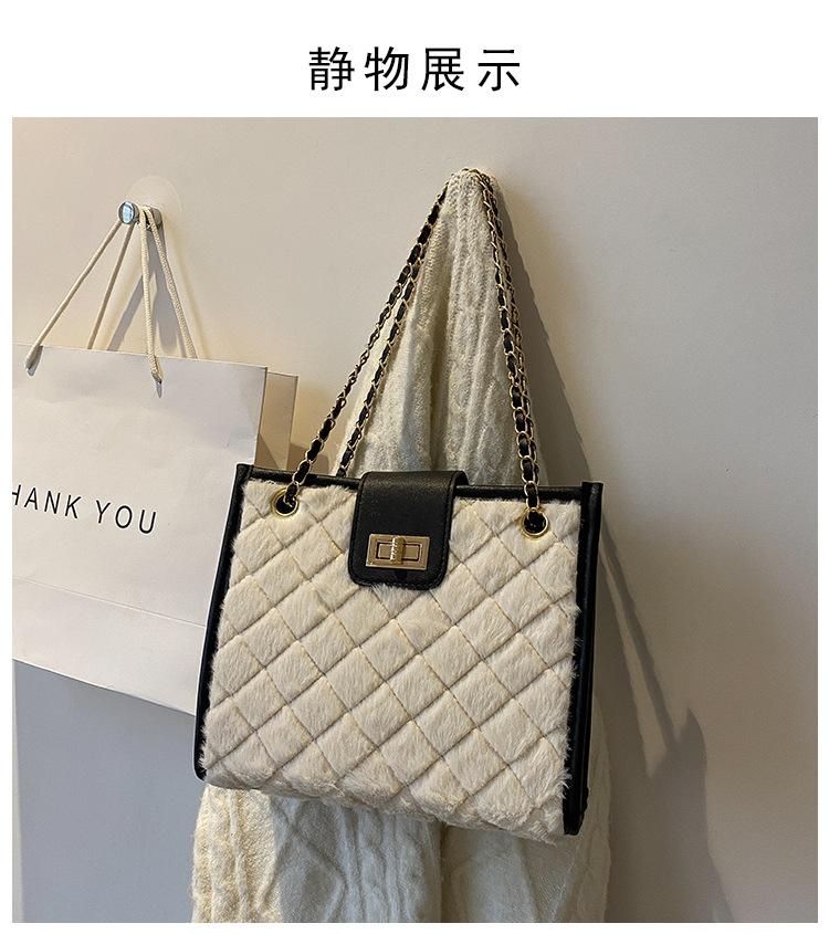 Shopping bag包包女2021新款菱格链条包韩版手提单肩时尚斜挎包包大容量女学生