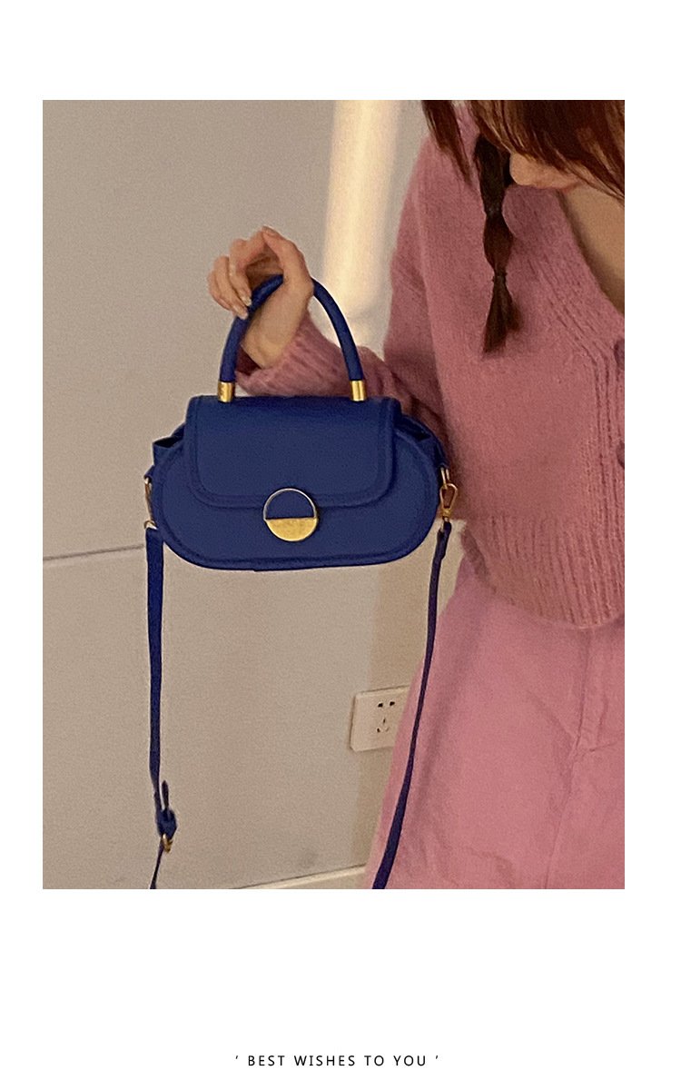 Shoulder handbag贴牌加工定制撞色手提包包女包2022新款时尚马鞍包百搭单肩斜挎包