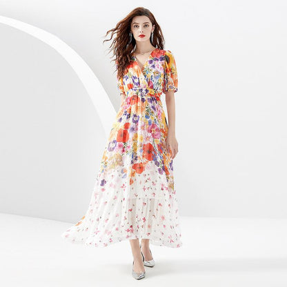 Party Romance with you D1 Painted dress with lantern sleeves