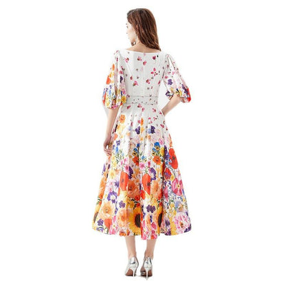 Fairy Colorful Painted Long Dress